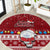 Palau Christmas Round Carpet Snowman and Palau Coat of Arms Maori Tribal Xmas Style LT03 Red - Polynesian Pride