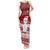 Palau Christmas Tank Maxi Dress Snowman and Palau Coat of Arms Maori Tribal Xmas Style LT03 Women Red - Polynesian Pride