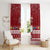 Palau Christmas Window Curtain Snowman and Palau Coat of Arms Maori Tribal Xmas Style LT03 - Polynesian Pride