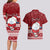 Personalised Palau Christmas Couples Matching Long Sleeve Bodycon Dress and Hawaiian Shirt Snowman and Palau Coat of Arms Maori Tribal Xmas Style LT03 - Polynesian Pride