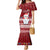 Personalised Palau Christmas Mermaid Dress Snowman and Palau Coat of Arms Maori Tribal Xmas Style LT03 Women Red - Polynesian Pride