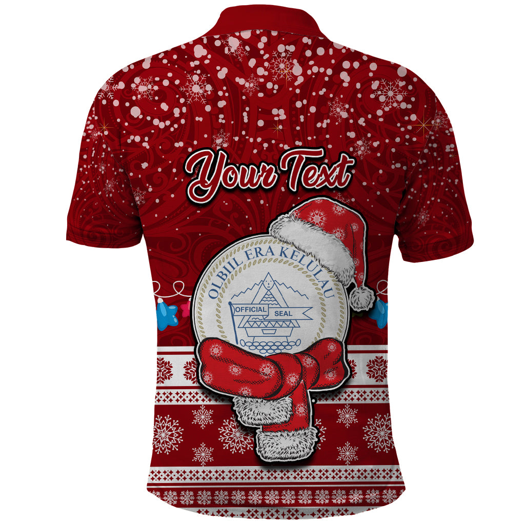 Personalised Palau Christmas Polo Shirt Snowman and Palau Coat of Arms Maori Tribal Xmas Style LT03 - Polynesian Pride