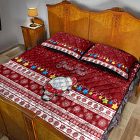 Personalised Palau Christmas Quilt Bed Set Snowman and Palau Coat of Arms Maori Tribal Xmas Style LT03 - Polynesian Pride