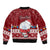 Personalised Palau Christmas Sleeve Zip Bomber Jacket Snowman and Palau Coat of Arms Maori Tribal Xmas Style LT03 - Polynesian Pride