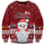 Personalised Palau Christmas Sweatshirt Snowman and Palau Coat of Arms Maori Tribal Xmas Style LT03 Unisex Red - Polynesian Pride