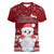 Personalised Palau Christmas Women V Neck T Shirt Snowman and Palau Coat of Arms Maori Tribal Xmas Style LT03 Female Red - Polynesian Pride