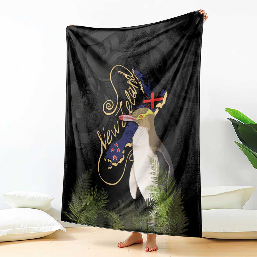 New Zealand Hoiho Blanket Maori Art Tattoo and Silver Fern LT03 - Polynesian Pride