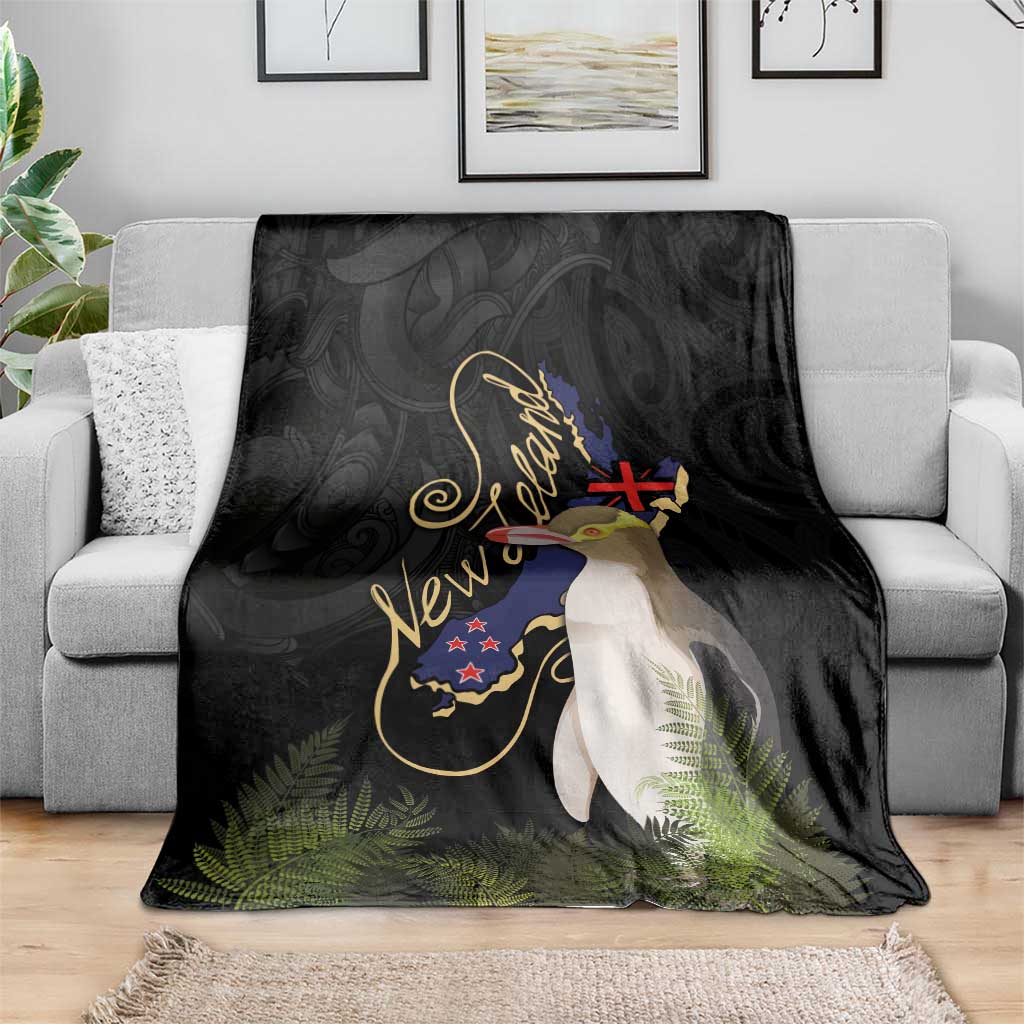 New Zealand Hoiho Blanket Maori Art Tattoo and Silver Fern LT03 - Polynesian Pride