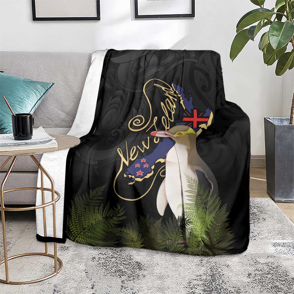 New Zealand Hoiho Blanket Maori Art Tattoo and Silver Fern LT03 - Polynesian Pride