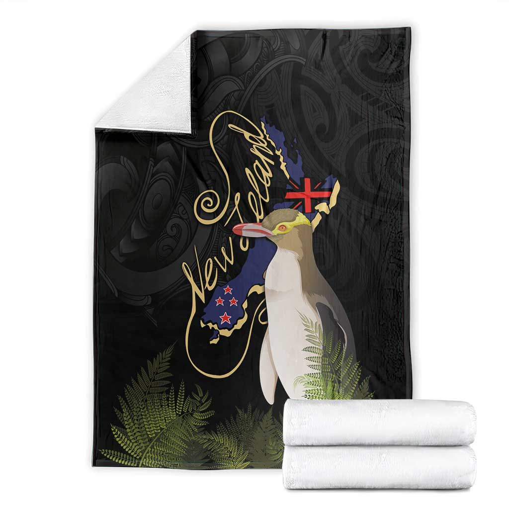 New Zealand Hoiho Blanket Maori Art Tattoo and Silver Fern LT03 - Polynesian Pride