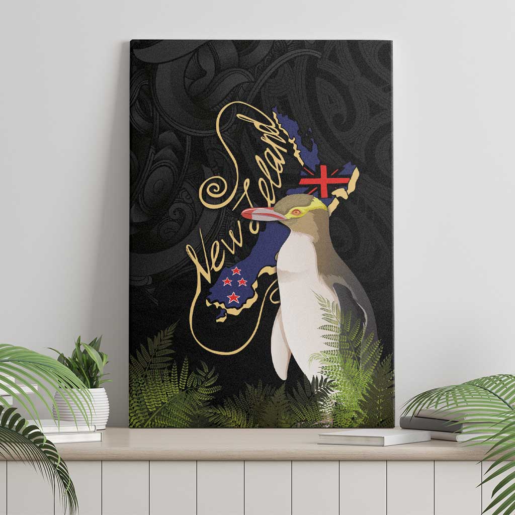 New Zealand Hoiho Canvas Wall Art Maori Art Tattoo and Silver Fern LT03 - Polynesian Pride