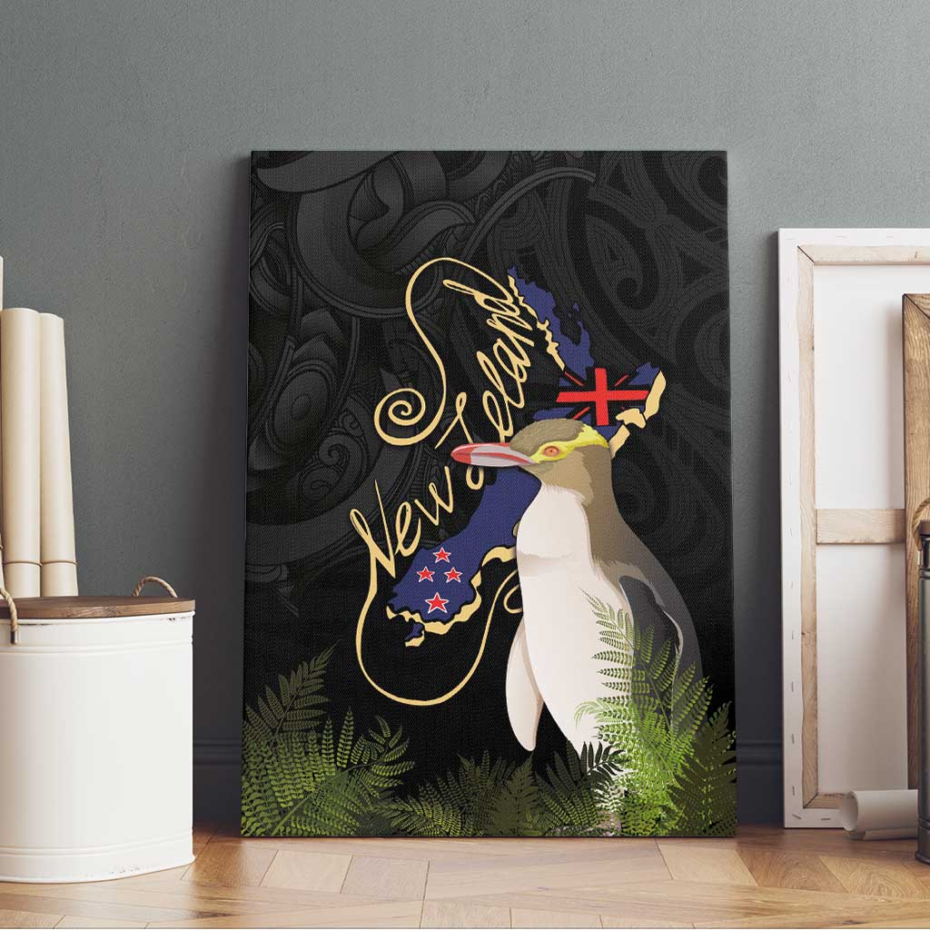 New Zealand Hoiho Canvas Wall Art Maori Art Tattoo and Silver Fern LT03 - Polynesian Pride