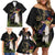 New Zealand Hoiho Family Matching Off Shoulder Short Dress and Hawaiian Shirt Maori Art Tattoo and Silver Fern