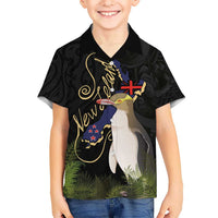 New Zealand Hoiho Hawaiian Shirt Maori Art Tattoo and Silver Fern LT03 - Polynesian Pride
