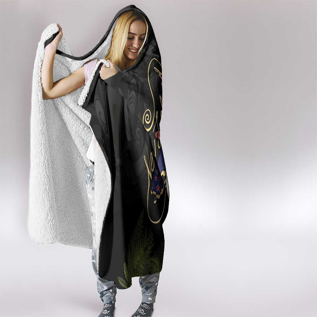 New Zealand Hoiho Hooded Blanket Maori Art Tattoo and Silver Fern LT03 - Polynesian Pride