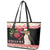 New Zealand Merry Christmas Leather Tote Bag Hoiho Xmas - Haka Dance and Pohutukawa