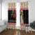 New Zealand Merry Christmas Window Curtain Hoiho Xmas - Haka Dance and Pohutukawa