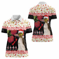 New Zealand Merry Christmas Women Polo Shirt Hoiho Xmas - Haka Dance and Pohutukawa
