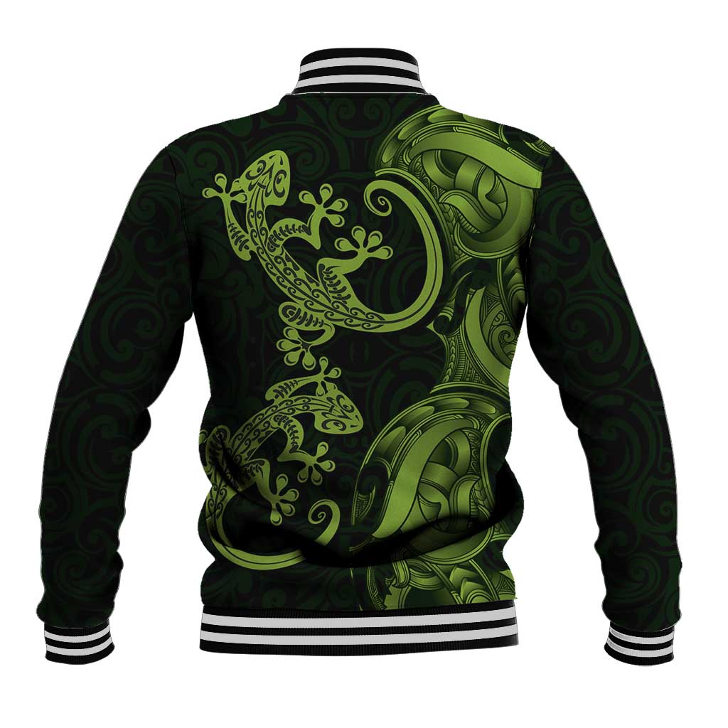 New Zealand Gecko Maori Art Tattoo Baseball Jacket LT03 - Polynesian Pride