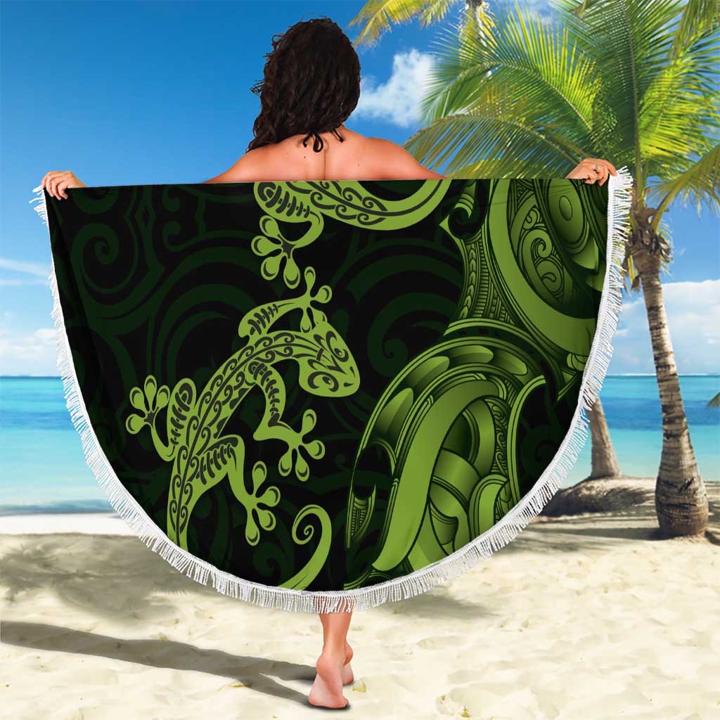 New Zealand Gecko Maori Art Tattoo Beach Blanket LT03 - Polynesian Pride