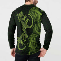 New Zealand Gecko Maori Art Tattoo Button Sweatshirt LT03 - Polynesian Pride
