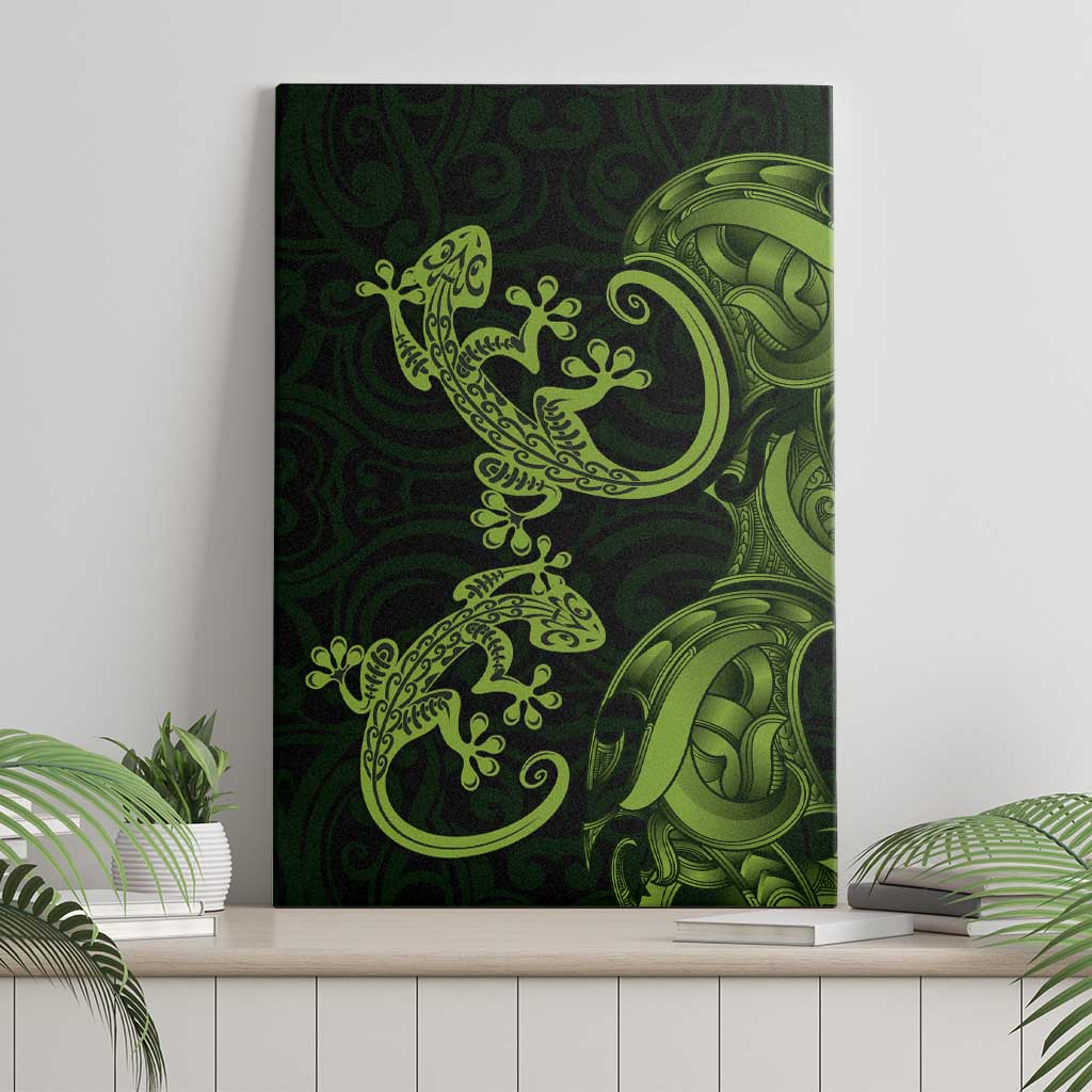 New Zealand Gecko Maori Art Tattoo Canvas Wall Art LT03 - Polynesian Pride
