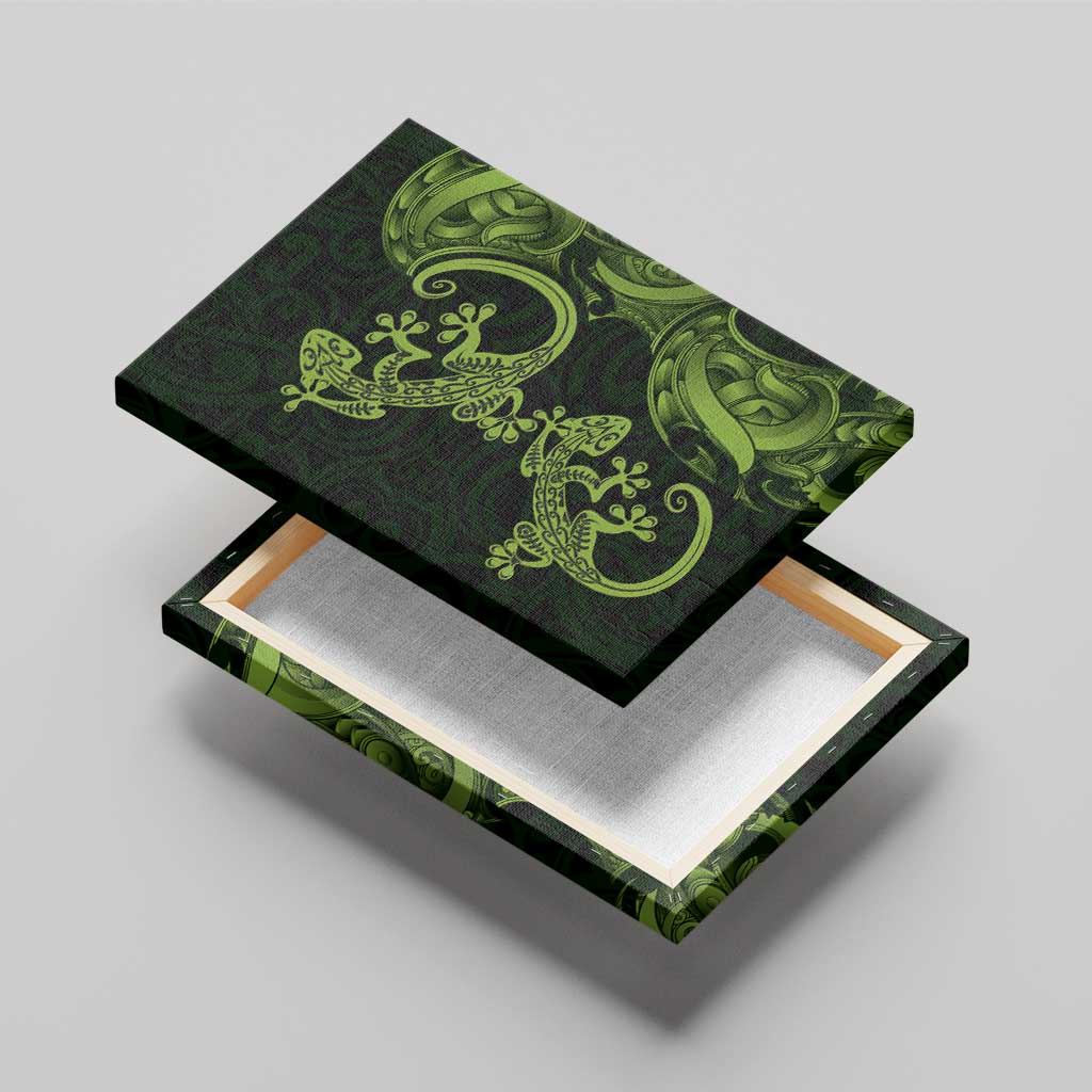 New Zealand Gecko Maori Art Tattoo Canvas Wall Art LT03 - Polynesian Pride