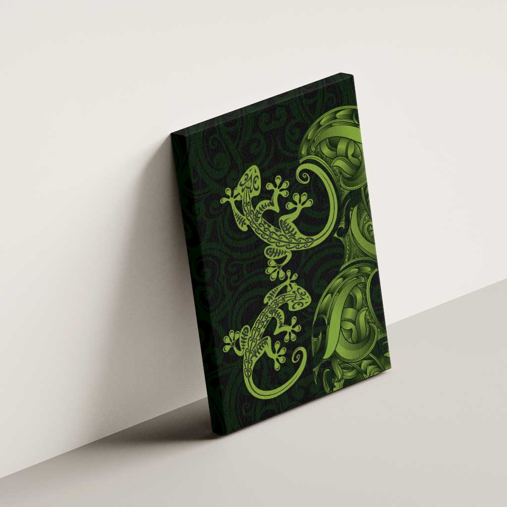 New Zealand Gecko Maori Art Tattoo Canvas Wall Art LT03 - Polynesian Pride