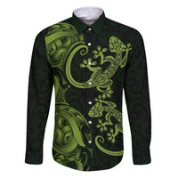 New Zealand Gecko Maori Art Tattoo Family Matching Puletasi and Hawaiian Shirt