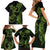 New Zealand Gecko Maori Art Tattoo Family Matching Short Sleeve Bodycon Dress and Hawaiian Shirt