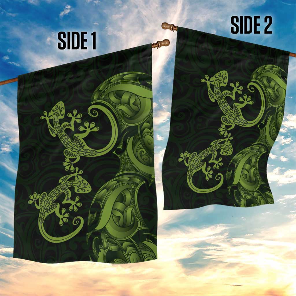 New Zealand Gecko Maori Art Tattoo Garden Flag LT03 - Polynesian Pride