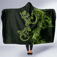 New Zealand Gecko Maori Art Tattoo Hooded Blanket LT03 One Size Green - Polynesian Pride