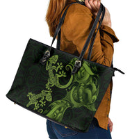 New Zealand Gecko Maori Art Tattoo Leather Tote Bag LT03 - Polynesian Pride