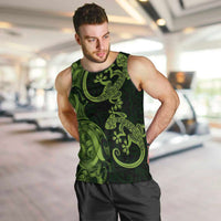 New Zealand Gecko Maori Art Tattoo Men Tank Top LT03 Green - Polynesian Pride