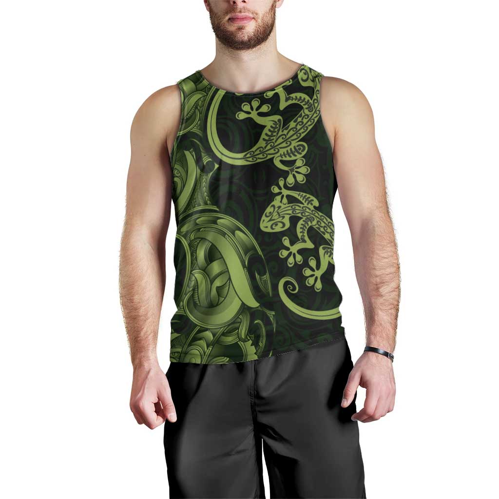 New Zealand Gecko Maori Art Tattoo Men Tank Top LT03 - Polynesian Pride