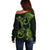 New Zealand Gecko Maori Art Tattoo Off Shoulder Sweater