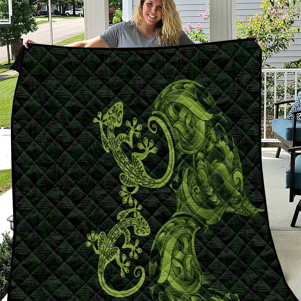 New Zealand Gecko Maori Art Tattoo Quilt