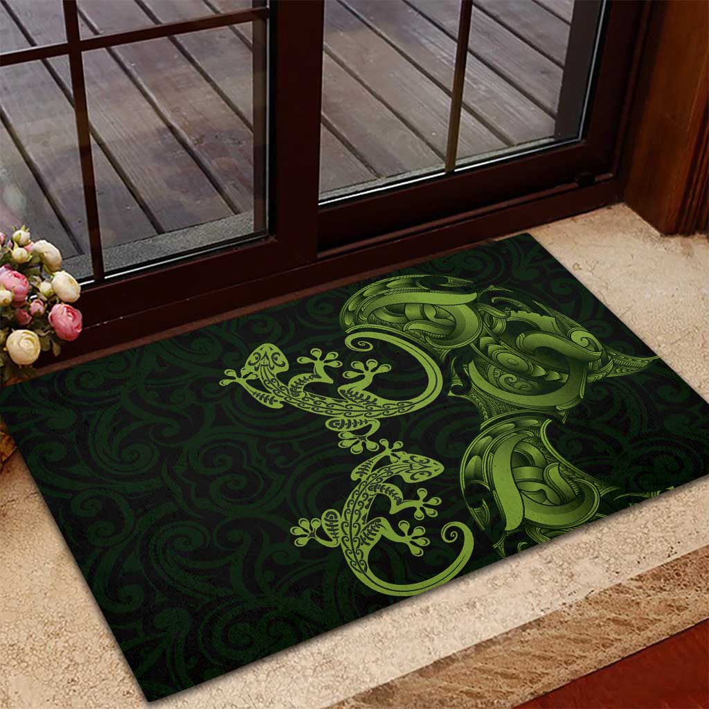 New Zealand Gecko Maori Art Tattoo Rubber Doormat LT03 - Polynesian Pride