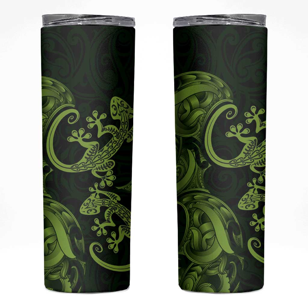 New Zealand Gecko Maori Art Tattoo Skinny Tumbler