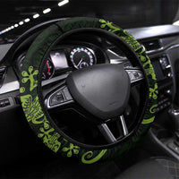 New Zealand Gecko Maori Art Tattoo Steering Wheel Cover LT03 Universal Fit Green - Polynesian Pride