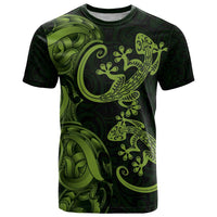New Zealand Gecko Maori Art Tattoo T Shirt LT03 Green - Polynesian Pride