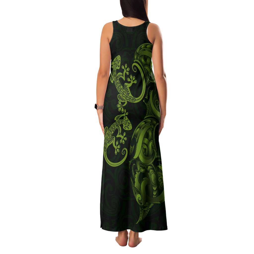 New Zealand Gecko Maori Art Tattoo Tank Maxi Dress