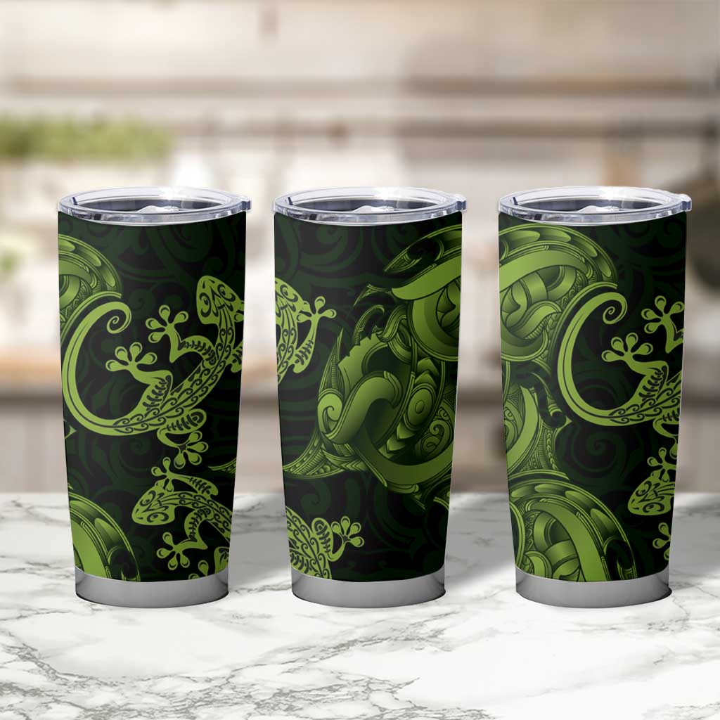 New Zealand Gecko Maori Art Tattoo Tumbler Cup LT03 - Polynesian Pride