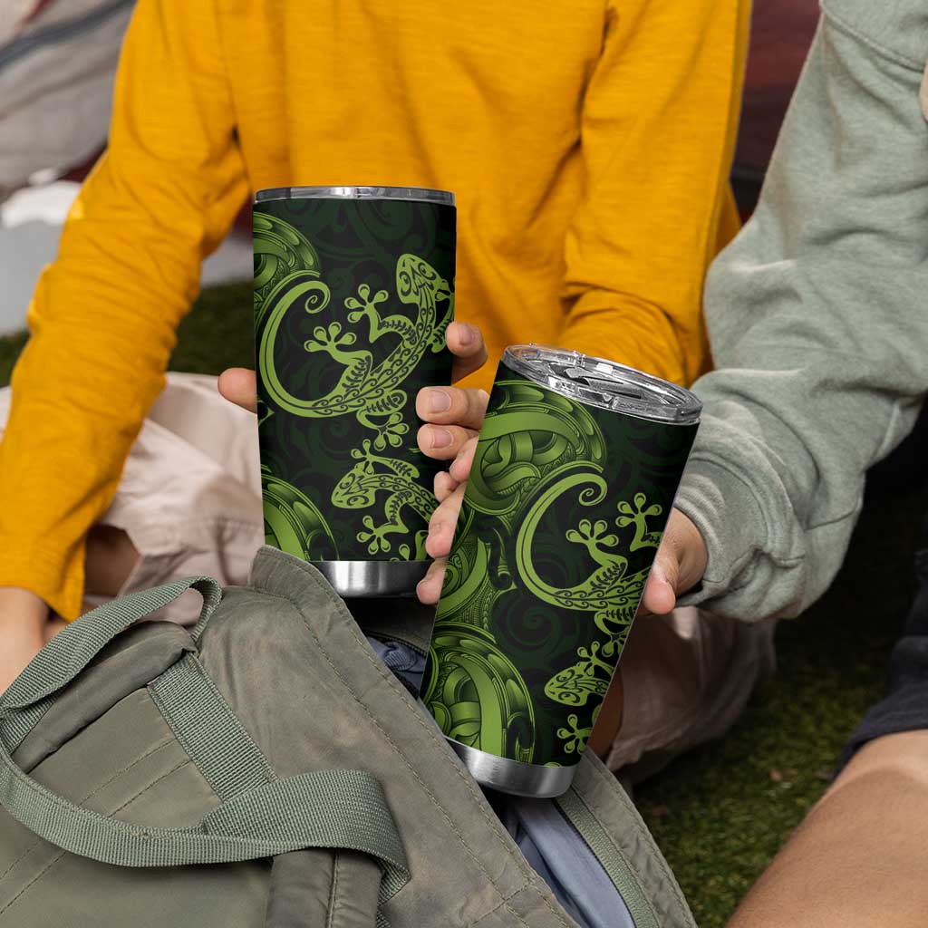 New Zealand Gecko Maori Art Tattoo Tumbler Cup LT03 - Polynesian Pride