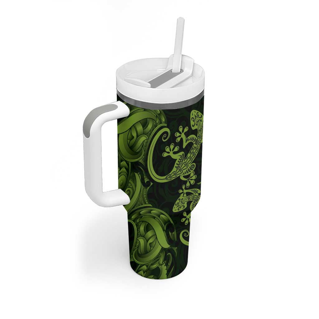 New Zealand Gecko Maori Art Tattoo Tumbler With Handle LT03 - Polynesian Pride
