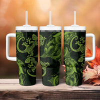 New Zealand Gecko Maori Art Tattoo Tumbler With Handle LT03 - Polynesian Pride