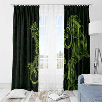 New Zealand Gecko Maori Art Tattoo Window Curtain LT03 - Polynesian Pride