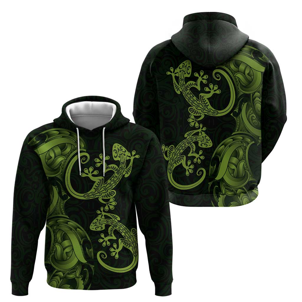 New Zealand Gecko Maori Art Tattoo Zip Hoodie