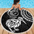 New Zealand Beach Blanket Stylized Kiwi Bird Tattoo Mix Koru Circle and Maori Ethnic Vibe LT03 - Polynesian Pride