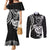 New Zealand Couples Matching Mermaid Dress and Long Sleeve Button Shirt Stylized Kiwi Bird Tattoo Mix Koru Circle and Maori Ethnic Vibe LT03 Black - Polynesian Pride